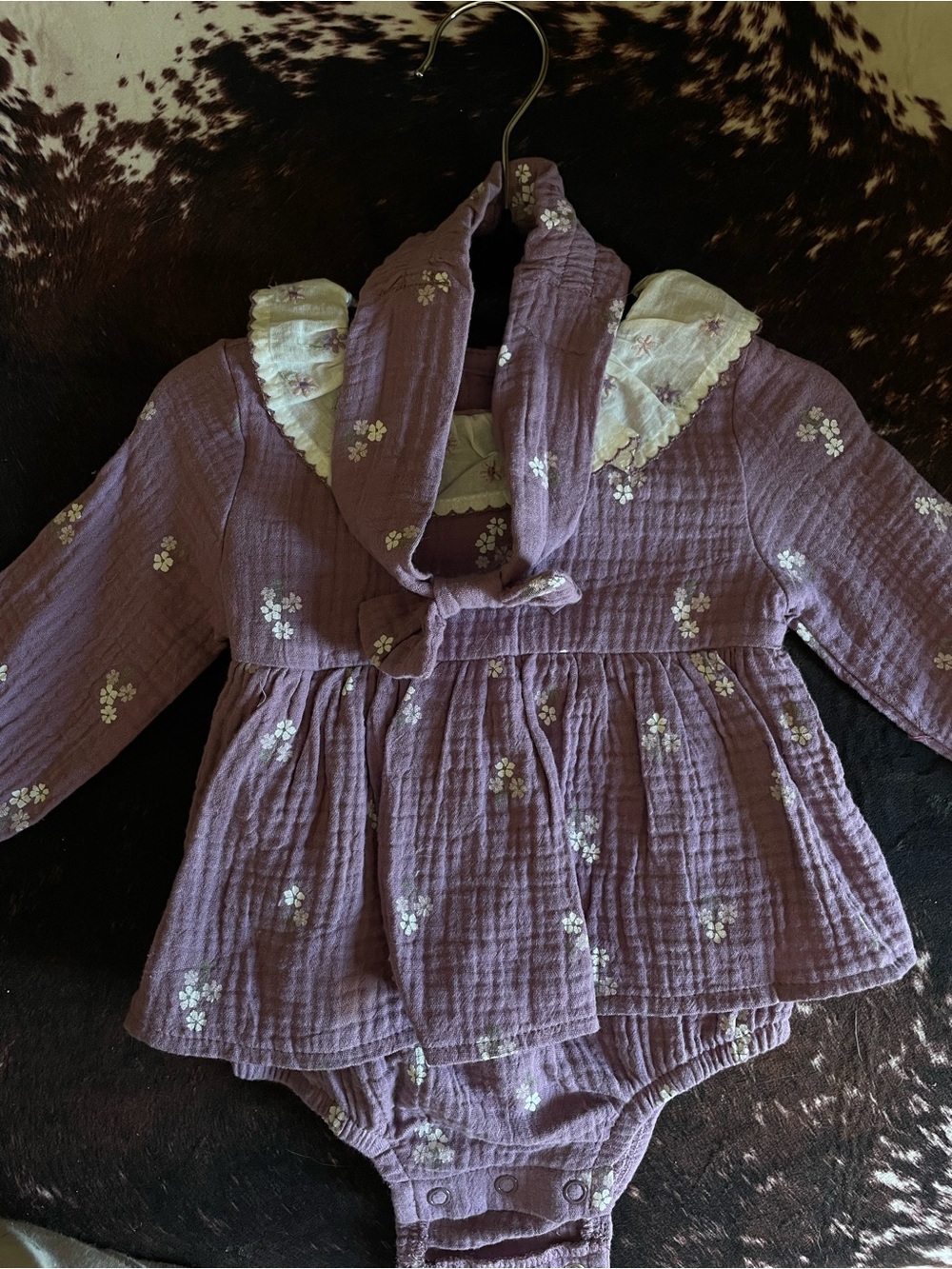 Lavender Floral Baby Romper Set